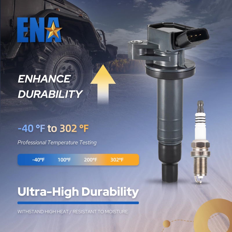 ENA Set of 4 UF247 Ignition Coils with 4503 Spark Plug 1.8 V4 Compatible with Toyota Pontiac Chevy Celica Corolla Matrix MR2 Spyder Prizm Vibe 2000 2001 2002 2003 2004 2005 2006 2007 2008 9091902239 - Image 5
